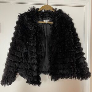 Boutique Like New She + Sky Black Teddy Jacket